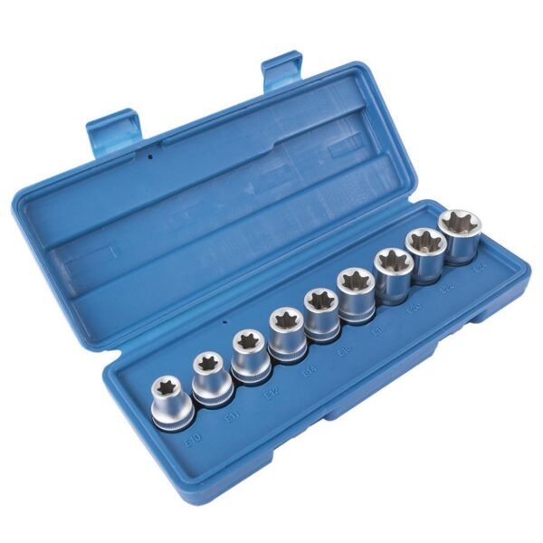 Coffret douilles 1/2" torx e10 a e24 (9 pcs) – Image 3
