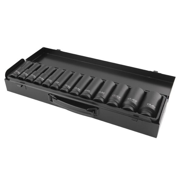 Coffret douilles longues choc 6 pans 10-30mm 1/2" (13 pcs) – Image 2